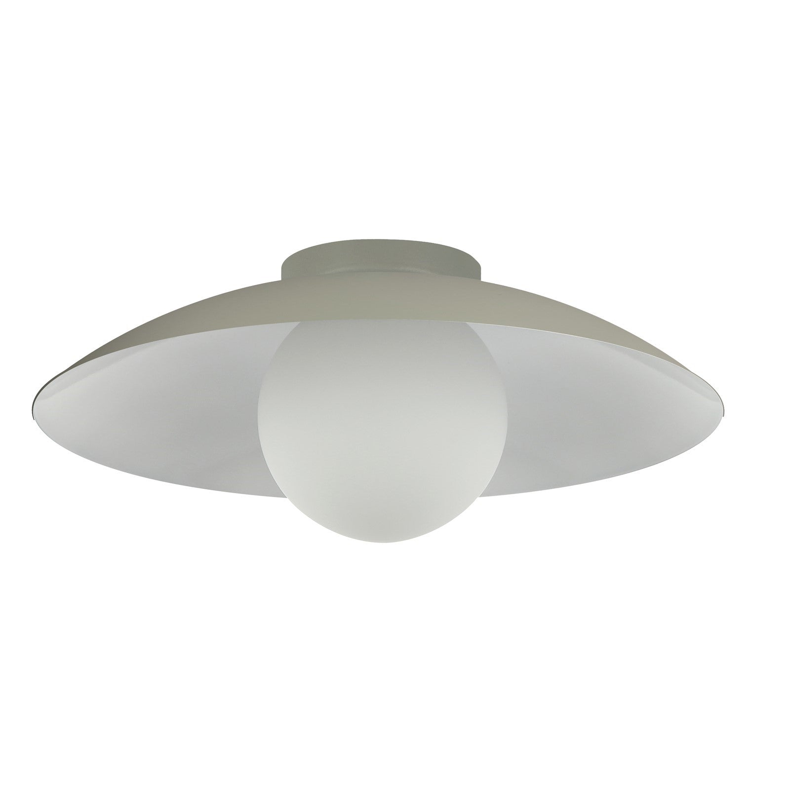 Dainolite Olivia 15.75in 1-Light Flush Mount | Contemporary Matte Linen Metal and Opal Glass | Bathroom & Hallway | 15.75 x 15.75 x | Model OLV-151FH-MLN