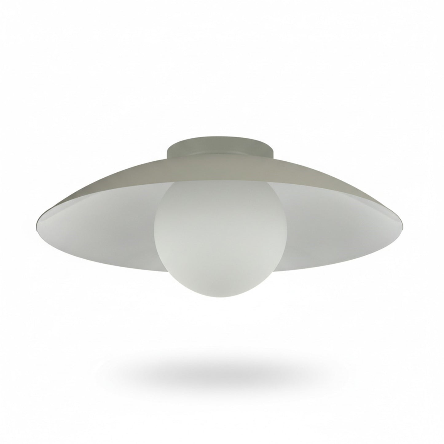 Dainolite Olivia 15.75in 1-Light Flush Mount | Contemporary Matte Linen Metal and Opal Glass | Bathroom & Hallway | 15.75 x 15.75 x | Model OLV-151FH-MLN