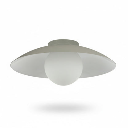 Dainolite Olivia 15.75in 1-Light Flush Mount | Contemporary Matte Linen Metal and Opal Glass | Bathroom & Hallway | 15.75 x 15.75 x | Model OLV-151FH-MLN