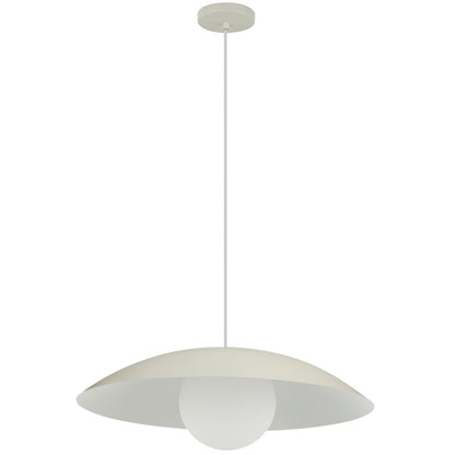 Dainolite Olivia 15.75in 1-Light Pendant | Contemporary Matte Beige Metal and Opal Glass | Kitchen Island & Bathroom | 15.75 x 15.75 | Model OLV-151P-MBG