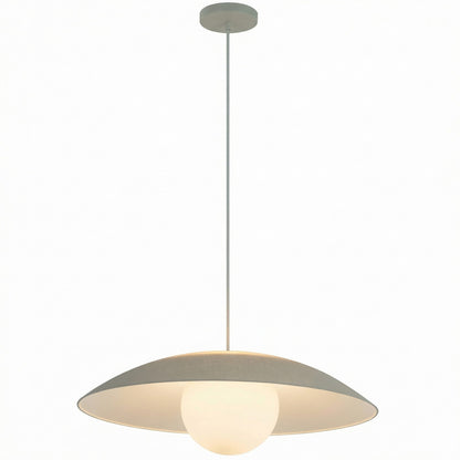 Dainolite Olivia 15.75in 1-Light Pendant | Contemporary Matte Linen Metal and Opal Glass | Kitchen Island & Bathroom | 15.75 x 15.75 | Model OLV-151P-MLN