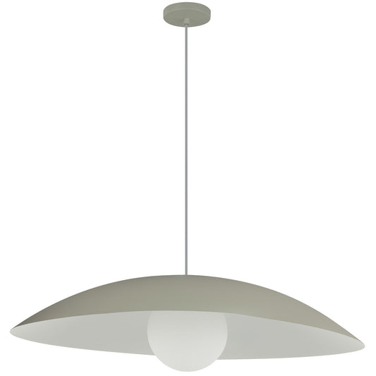 Dainolite Olivia 24in 1-Light Pendant | Contemporary Matte Linen Metal and Opal Glass | Kitchen Island & Bathroom | 23.5 x 23.5 x 5 in | Model OLV-241P-MLN