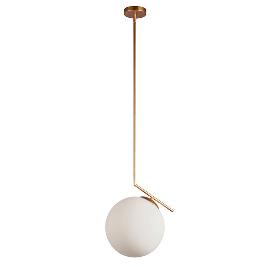 Dainolite Orion 14in 1-Light Pendant | Plated Gold and White Glass | Kitchen Island & Dining Room | 12 x 14 x 16 in | Model ORN-141P-GLD