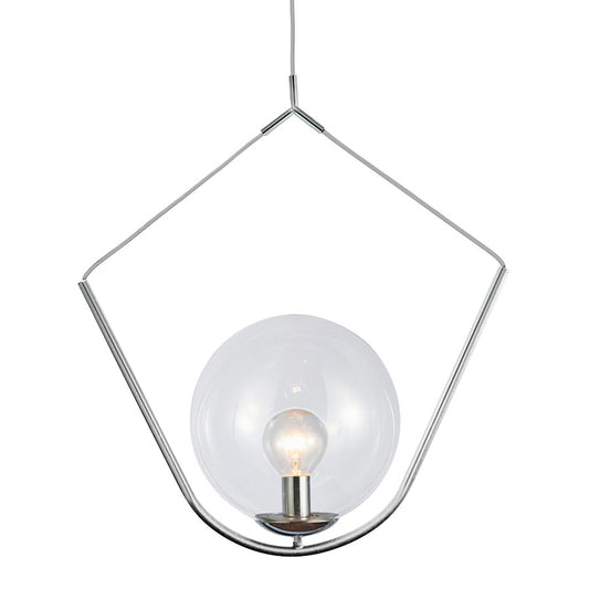 Dainolite Orion 24in 1-Light Pendant | Polished Chrome and Clear Glass | Kitchen Island & Dining Room | 12 x 24 x 29 in | Model ORN-241P-PC