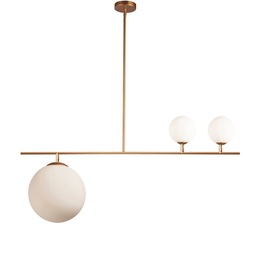 Dainolite Orion 36in 3-Light Pendant | Painted Gold and Frosted Glass | Kitchen Island & Dining Room | 12 x 36 x 14.5 in | Model ORN-363P-GLD