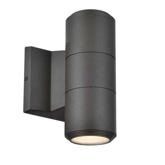 Dainolite Oslo 2-Light Outdoor Wall Sconce | Modern Matte Black and Clear Glass | Entryway & Covered Patio | 6 x 3.5 x 10.25 in | Model OSL-2W-MB