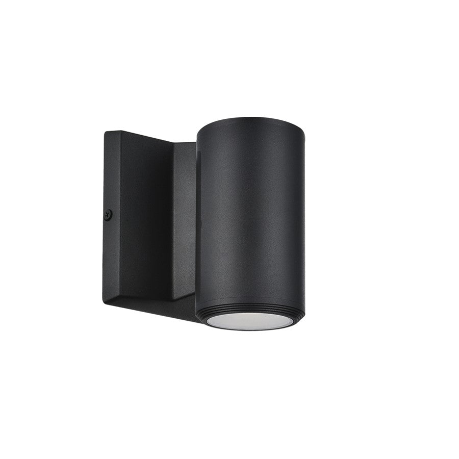 Dainolite Olivette 1-Light Outdoor Wall Sconce | Modern Matte Black Metal and Clear Glass | Porch & Patio | 4.5 x 4.5 x 4.5 in | Model OVT-1W-MB