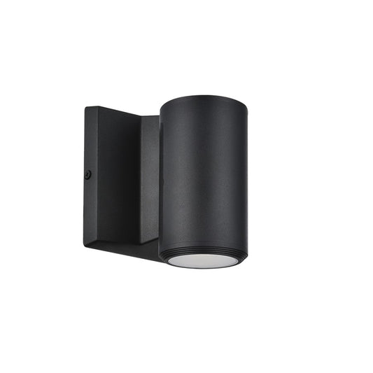 Dainolite Olivette 1-Light Outdoor Wall Sconce | Modern Matte Black Metal and Clear Glass | Porch & Patio | 4.5 x 4.5 x 4.5 in | Model OVT-1W-MB
