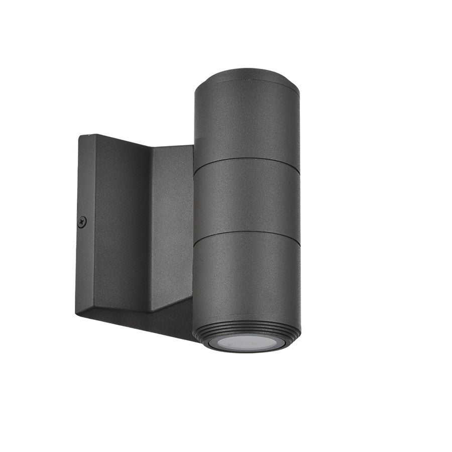 Dainolite Olivette 2-Light Outdoor Wall Sconce | Modern Matte Black Metal and Clear Glass | Covered Patio & Entryway | 2.5 x 4.5 x 6.5 in | Model OVT-2W-MB