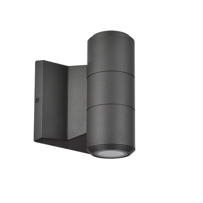 Dainolite Olivette 2-Light Outdoor Wall Sconce | Modern Matte Black Metal and Clear Glass | Covered Patio & Entryway | 2.5 x 4.5 x 6.5 in | Model OVT-2W-MB
