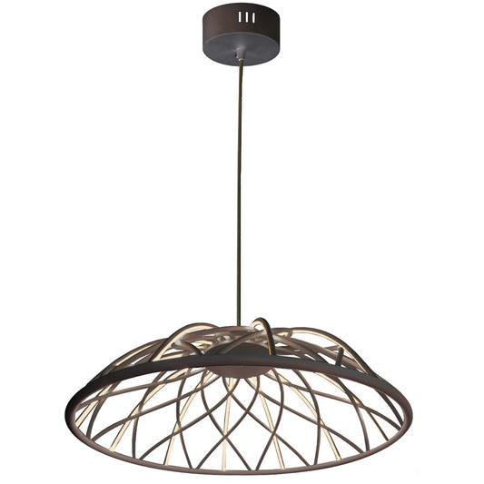 Dainolite Pakuna 20in 1-Light Pendant | Modern Matte Black and Black Fabric/Silicone | Dining Room & Kitchen Island | Model PAK-2016LEDP-MB
