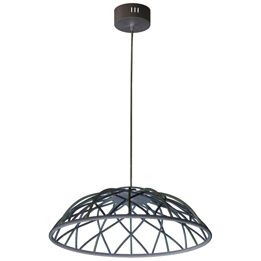 Dainolite Pakuna 20in 1-Light Pendant | Modern Matte Black and Black Fabric/Silicone | Dining Room & Kitchen Island | Model PAK-2016LEDP-MB