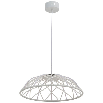 Dainolite Pakuna 20in 1-Light Pendant | Modern Matte White and White Fabric/Silicone | Dining Room & Kitchen Island | Model PAK-2016LEDP-MW