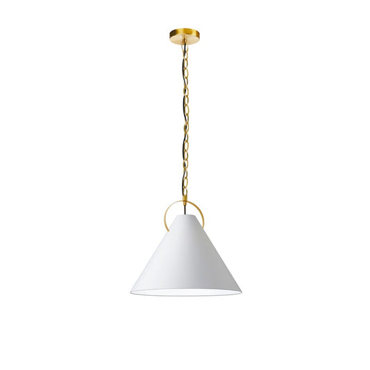 Dainolite Princeton 16in 1-Light Pendant | Contemporary Aged Brass and White Fabric | Living Room & Bedroom Accent | Model PCN-161P-AGB-790