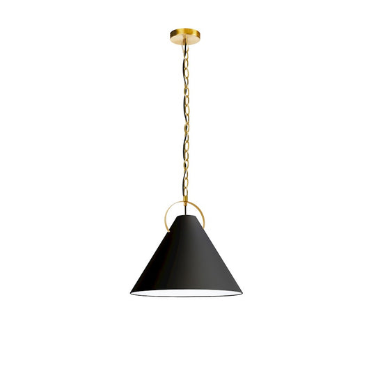 Dainolite Princeton 16in 1-Light Pendant | Contemporary Aged Brass and Black Fabric | Kitchen Island & Dining Room | Model PCN-161P-AGB-797