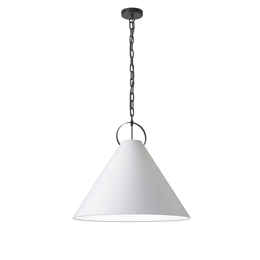 Dainolite Princeton 24in 1-Light Pendant | Contemporary Matte Black and White Fabric | Kitchen Island & Dining Room | Model PCN-241P-MB-790