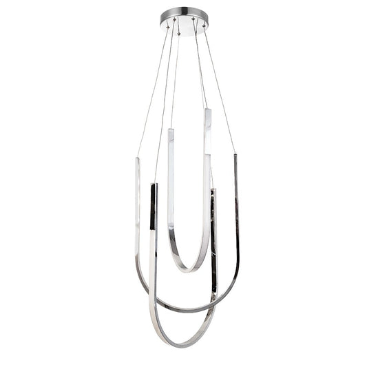 Dainolite Pacari 16in 3-Light Pendant | Modern Polished Chrome and White Silicone | Kitchen Island & Foyer | 16 x 16 x 32 in | Model PCR-1654LEDP-PC