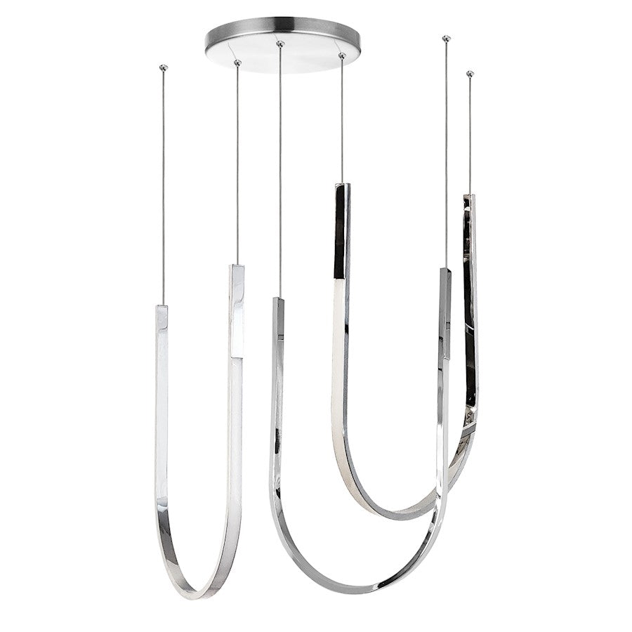 Dainolite Pacari 27in 3-Light Pendant | Modern Polished Chrome and White Silicone | Kitchen Island & Dining Room | Model PCR-2754LEDHP-PC