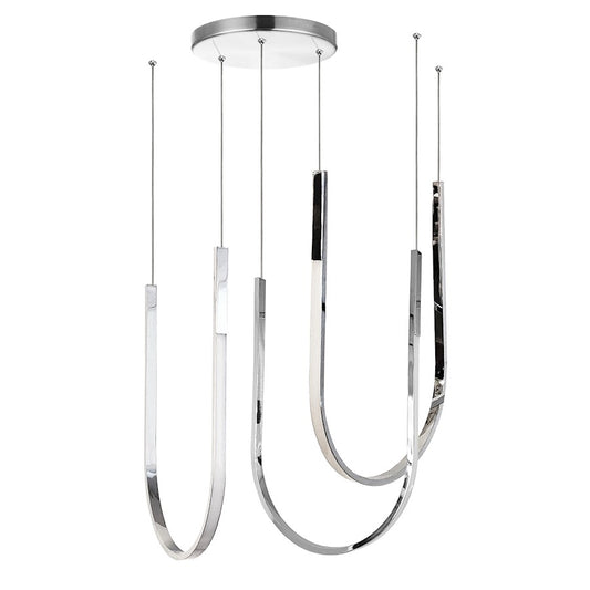 Dainolite Pacari 27in 3-Light Pendant | Modern Polished Chrome and White Silicone | Kitchen Island & Dining Room | Model PCR-2754LEDHP-PC