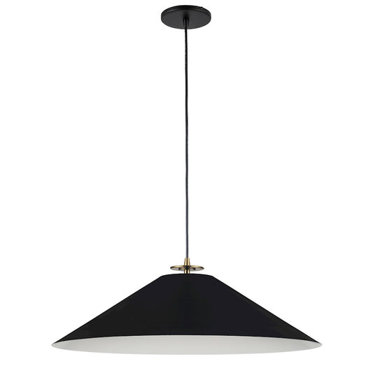 Dainolite Prudence 24in 1-Light Pendant | Contemporary Aged Brass and Matte Black | Dining Room & Living Room | 100W E26 | Model PDC-241P-AGB-MB
