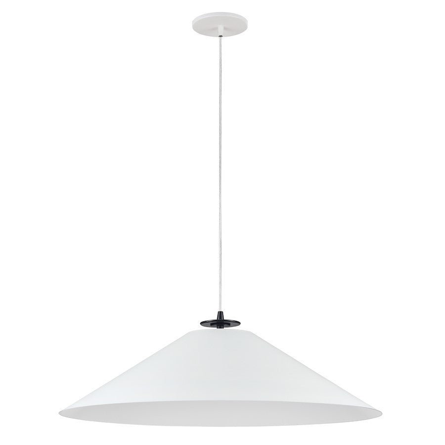 Dainolite Prudence 25in 1-Light Pendant | Matte Black and Matte White Metal | Kitchen Island & Dining Room | 25 x 25 x 9 in | Model PDC-241P-MB-MW