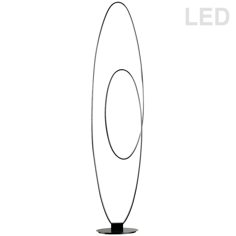 Dainolite Phoenix 60in LED Floor Lamp | Contemporary Matte Black Metal | Living Room, Bedroom & Office | 1740 Lumens, 3000K, 60W | Model PHX-6060LEDF-MB