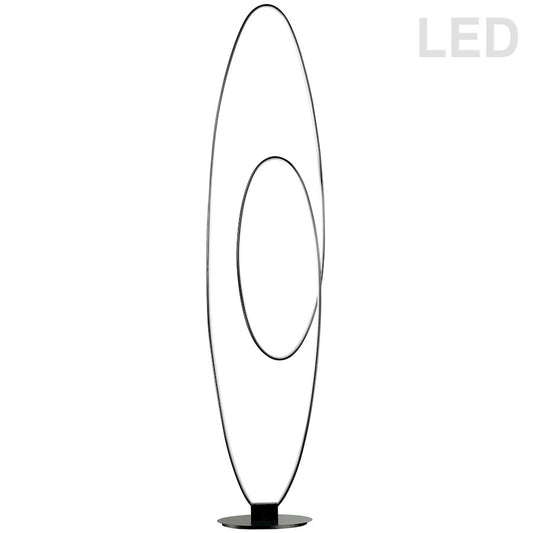Dainolite Phoenix 60in LED Floor Lamp | Contemporary Matte Black Metal | Living Room, Bedroom & Office | 1740 Lumens, 3000K, 60W | Model PHX-6060LEDF-MB