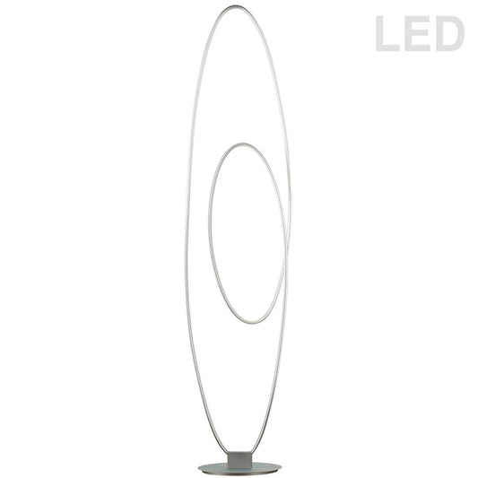 Dainolite Phoenix 60in LED Floor Lamp | Contemporary Silver Metal | Living Room, Bedroom & Office | 1740 Lumens, 3000K, 60W | Model PHX-6060LEDF-SV