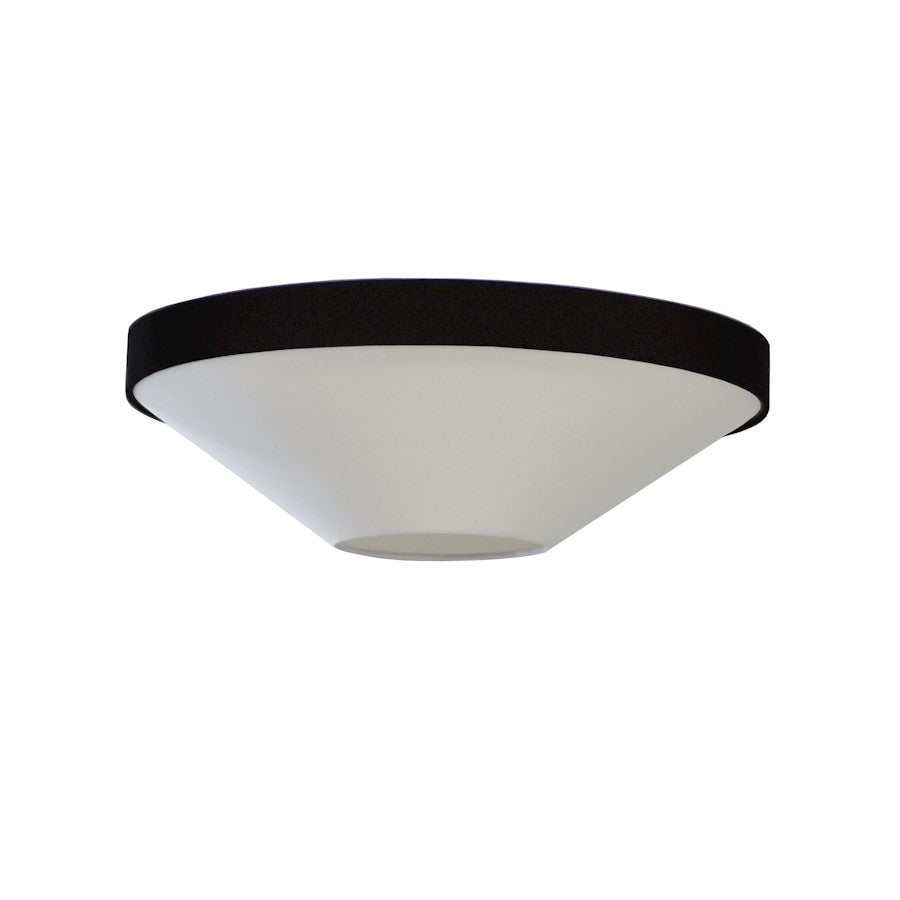 Dainolite Pietra 21in 3-Light Flush Mount | Contemporary White and Black Fabric Shade Matte Black | Living Room & Bedroom | 21 x | Model PIA-213FH-MB-BW
