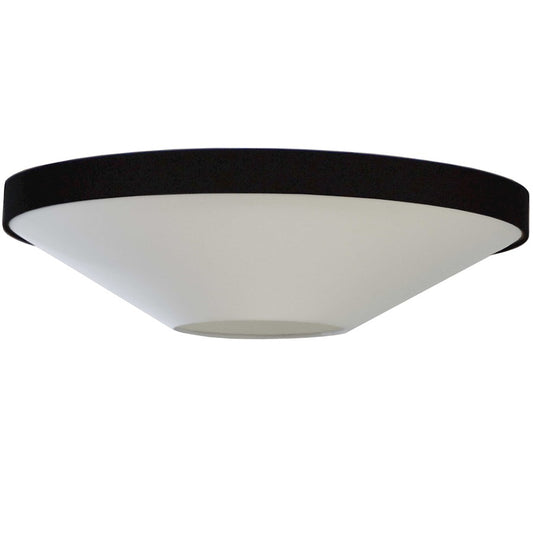 Dainolite Pietra 34in 4-Light Flush Mount | Transitional White & Black Fabric and Polished Chrome Metal | Living Room & Bedroom | Model PIA-343FH-MB-BW