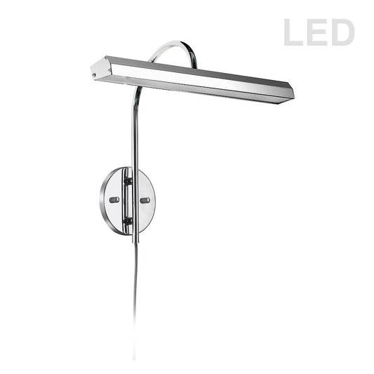 Dainolite Display/Exhibit 16in 2-Light Picture Light | Contemporary Polished Chrome Metal | Art Gallery & Living Room Accent | Model PIC120-16LED-PC