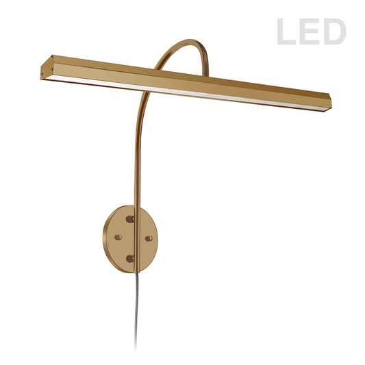 Dainolite Display/Exhibit 24in 3-Light Picture Light | Contemporary Aged Brass Metal | Art Gallery & Living Room | Model PIC120-23LED-AGB