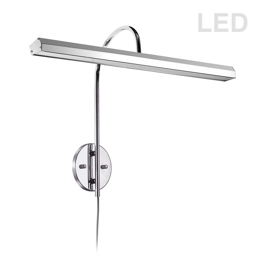 Dainolite Display/Exhibit 24in 3-Light Picture Light | Contemporary Polished Chrome Metal | Art Gallery & Living Room | Model PIC120-23LED-PC