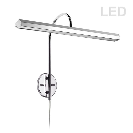 Dainolite Display/Exhibit 24in 3-Light Picture Light | Contemporary Polished Chrome Metal | Art Gallery & Living Room | Model PIC120-23LED-PC