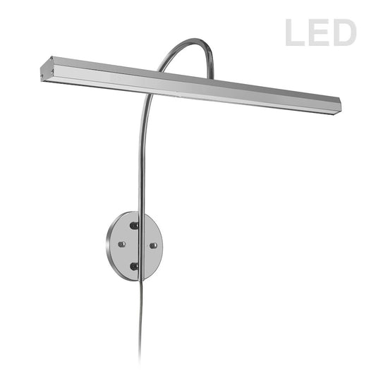 Dainolite Display/Exhibit 24in 3-Light Picture Light | Contemporary Satin Chrome Metal | Art Gallery & Living Room Wall Accent | Model PIC120-23LED-SC