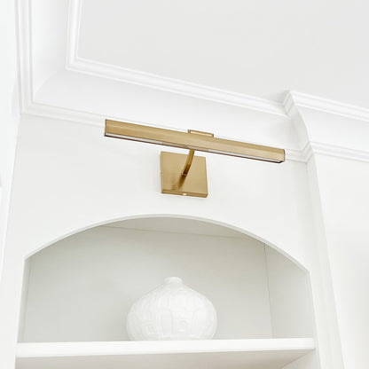 Dainolite Leonardo 16in 2-Light Picture Light | Contemporary Aged Brass and Frosted Glass | Art Gallery & Living Room | Model PIC222-16LED-AGB