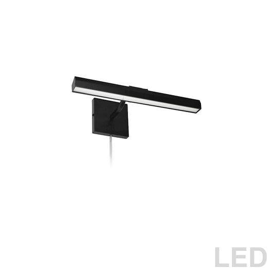 Dainolite Leonardo 16in 2-Light Picture Light | Contemporary Matte Black and Frosted Glass | Art Gallery & Living Room | Model PIC222-16LED-MB
