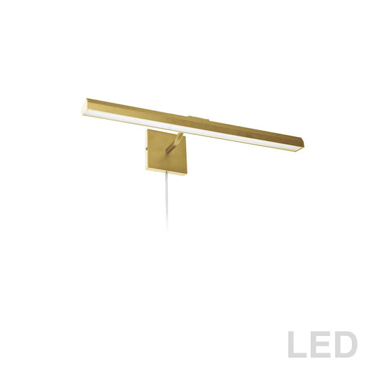 Dainolite Leonardo 24in 3-Light Picture Light | Aged Brass and Frosted Glass | Art Gallery & Living Room | 2100 Lumens | Model PIC222-24LED-AGB