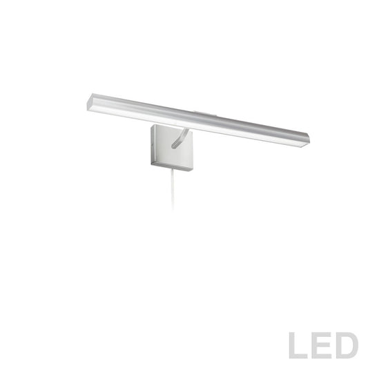 Dainolite Leonardo 24in 3-Light Picture Light | Satin Chrome and Frosted Glass | Art Gallery & Living Room | 2100 Lumens | Model PIC222-24LED-SC