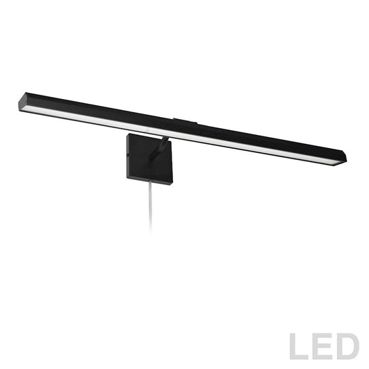Dainolite Leonardo 32in 4-Light Picture Light | Contemporary Matte Black and Frosted Glass | Living Room & Gallery Wall | Model PIC222-32LED-MB