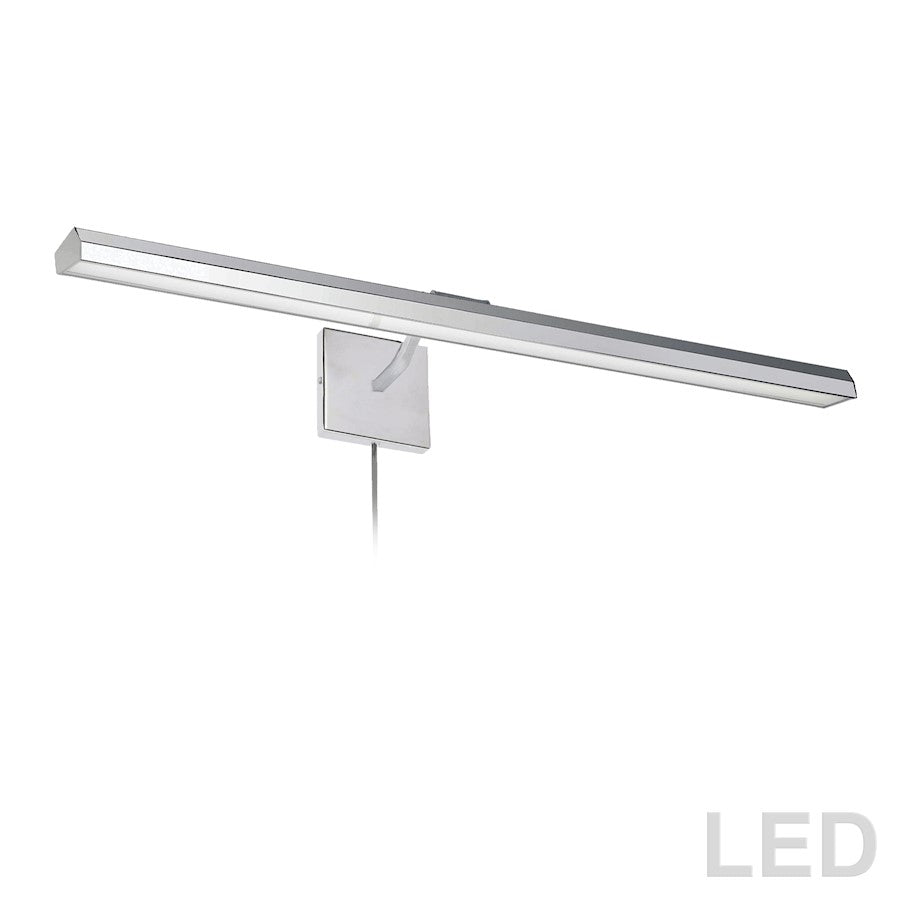 Dainolite Leonardo 32in 4-Light Picture Light | Contemporary Polished Chrome and Frosted Glass | Artwork & Hallway Accent | 9 x 32 | Model PIC222-32LED-PC