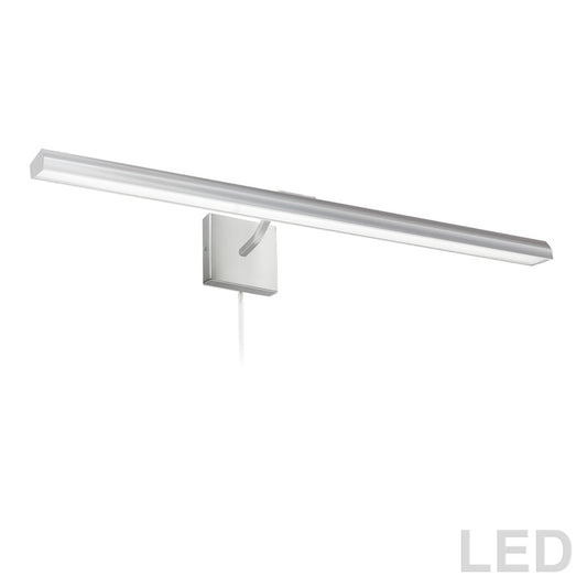 Dainolite Leonardo 32in 4-Light Picture Light | Contemporary Satin Chrome and Frosted Glass | Living Room & Gallery Wall | Model PIC222-32LED-SC
