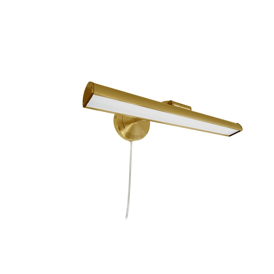 Dainolite Reina 16in 1-Light Picture Light | Contemporary Aged Brass and Frosted Glass | Living Room & Gallery Wall | Model PIC333-16LED-AGB