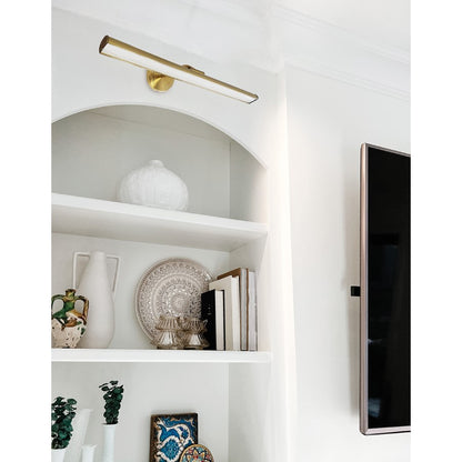 Dainolite Reina 24in 1-Light Picture Light | Contemporary Aged Brass and Frosted Glass | Gallery Wall & Entryway | Model PIC333-24LED-AGB