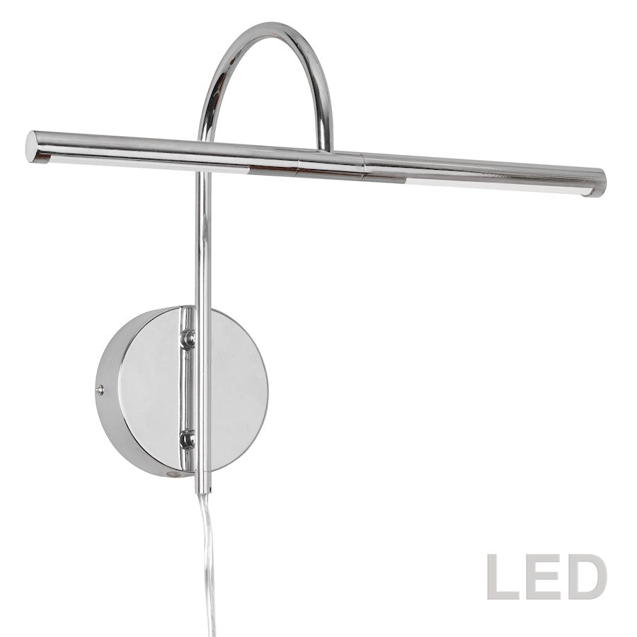 Dainolite Display/Exhibit 18in 2-Light LED Picture Light | Contemporary Polished Chrome Metal | Living Room & Gallery Art | Model PICLED-152-PC