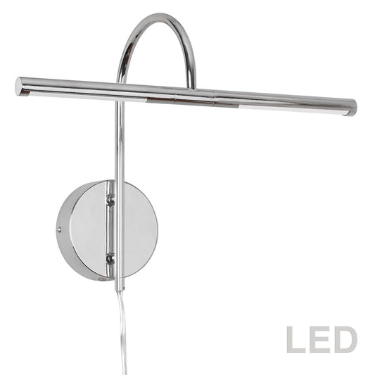 Dainolite Display/Exhibit 18in 2-Light LED Picture Light | Contemporary Polished Chrome Metal | Living Room & Gallery Art | Model PICLED-152-PC