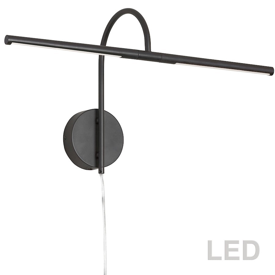 Dainolite Display/Exhibit 26in 2-Light LED Picture Light | Contemporary Matte Black Metal | Living Room & Gallery Art Accent | Model PICLED-242-MB