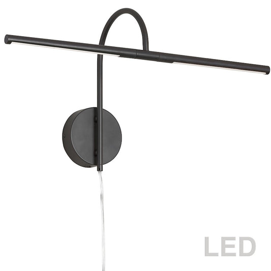 Dainolite Display/Exhibit 26in 2-Light LED Picture Light | Contemporary Matte Black Metal | Living Room & Gallery Art Accent | Model PICLED-242-MB
