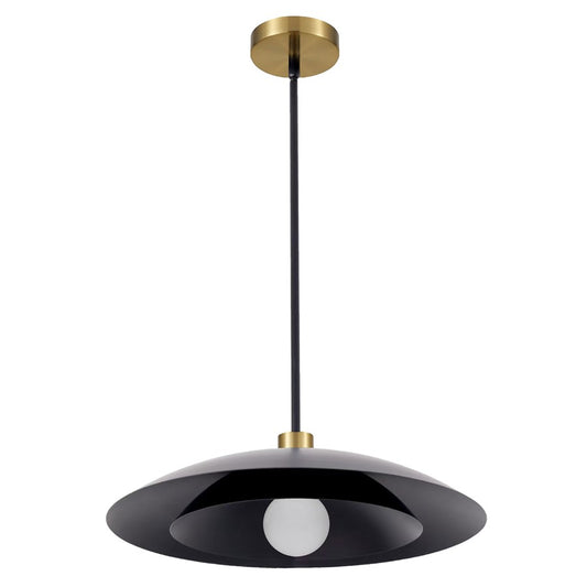 Dainolite Pima 18in 1-Light Pendant | Transitional Matte Black Metal | Kitchen Island & Dining Room | 17.75 x 17.75 x 5.25 in | Model PIM-171P-MB