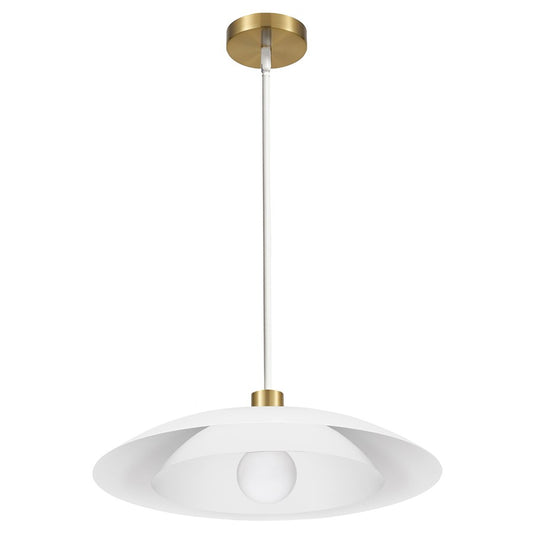 Dainolite Pima 18in 1-Light Pendant | Transitional Matte White Metal | Kitchen Island & Dining Room | 17.75 x 17.75 x 5.25 in | Model PIM-171P-MW